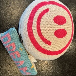 Kids pillows! Smiley face and Dream Knit Pillow - Pink and Blue